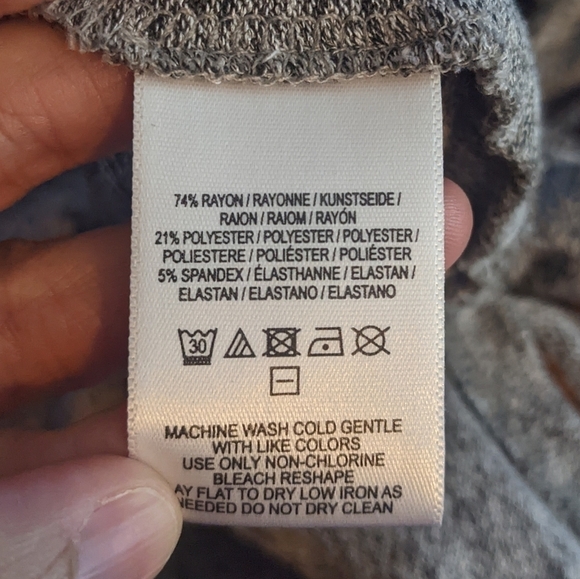 Postage Stamp Heathered Paisley Print Drape Scoop Neck Knit Sz S - Picture 3 of 7